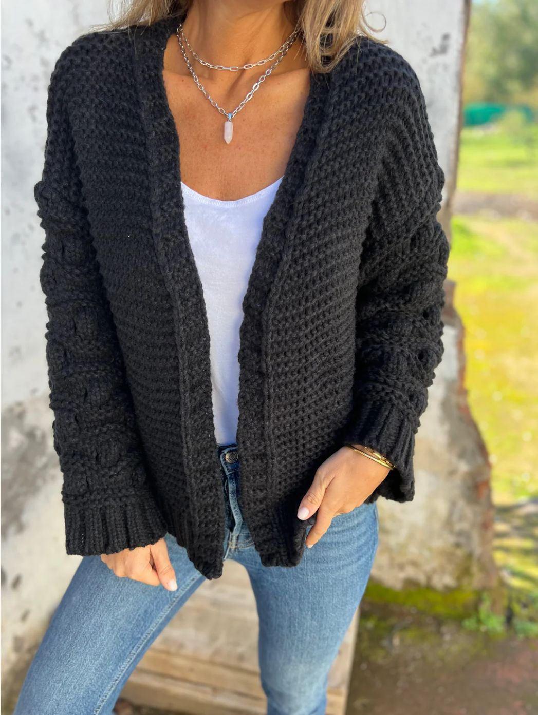 Cardigan Femme,Couleur Unie